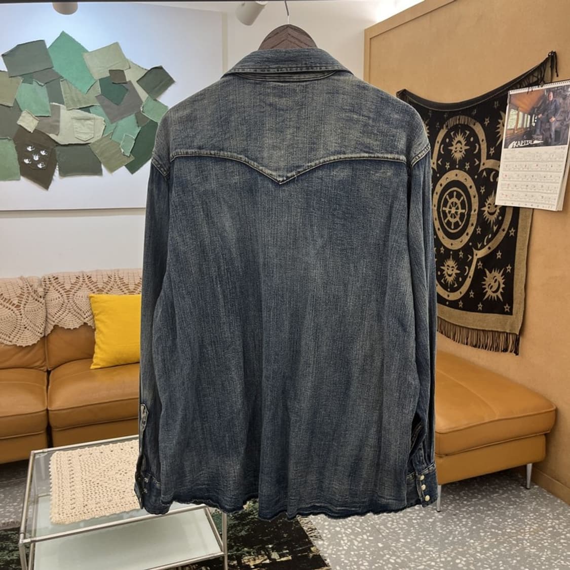 랭글러 컨트리 웨스턴 빈티지 오버핏 워싱 데님셔츠 XL C11990 상품이미지4