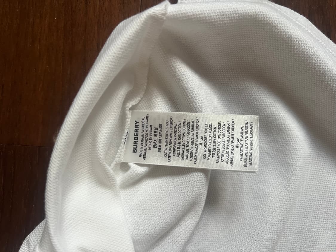 버버리 체크 모노그램 화이트 카라티 (M) 상품이미지4