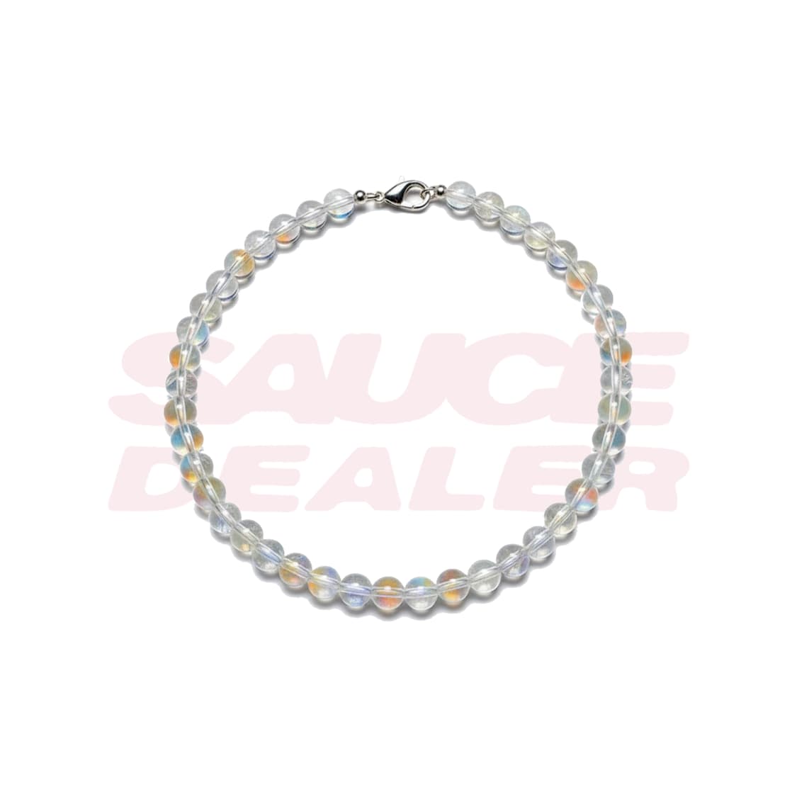 [SAUCE] 레인보우 문스톤 6.1mm 천연원석 비즈 목걸이 상품이미지2