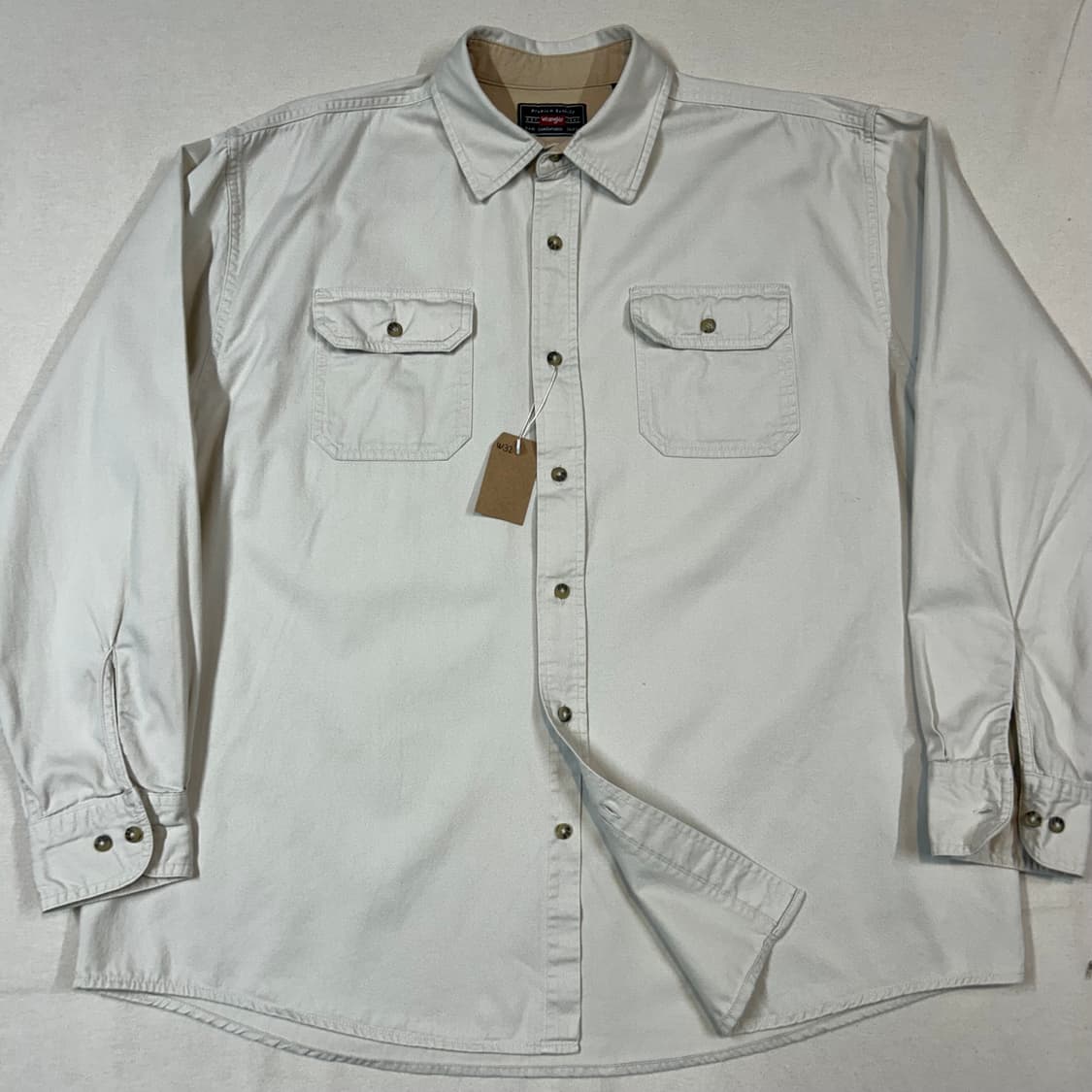XL) Wrangler 랭글러 투포켓 워크웨어 코튼 셔츠 크림 W32 상품이미지2