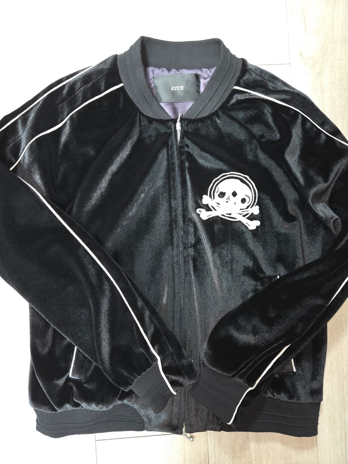 SKULL VELVET SOUVENIR JACKET (BLACK) 상품이미지2
