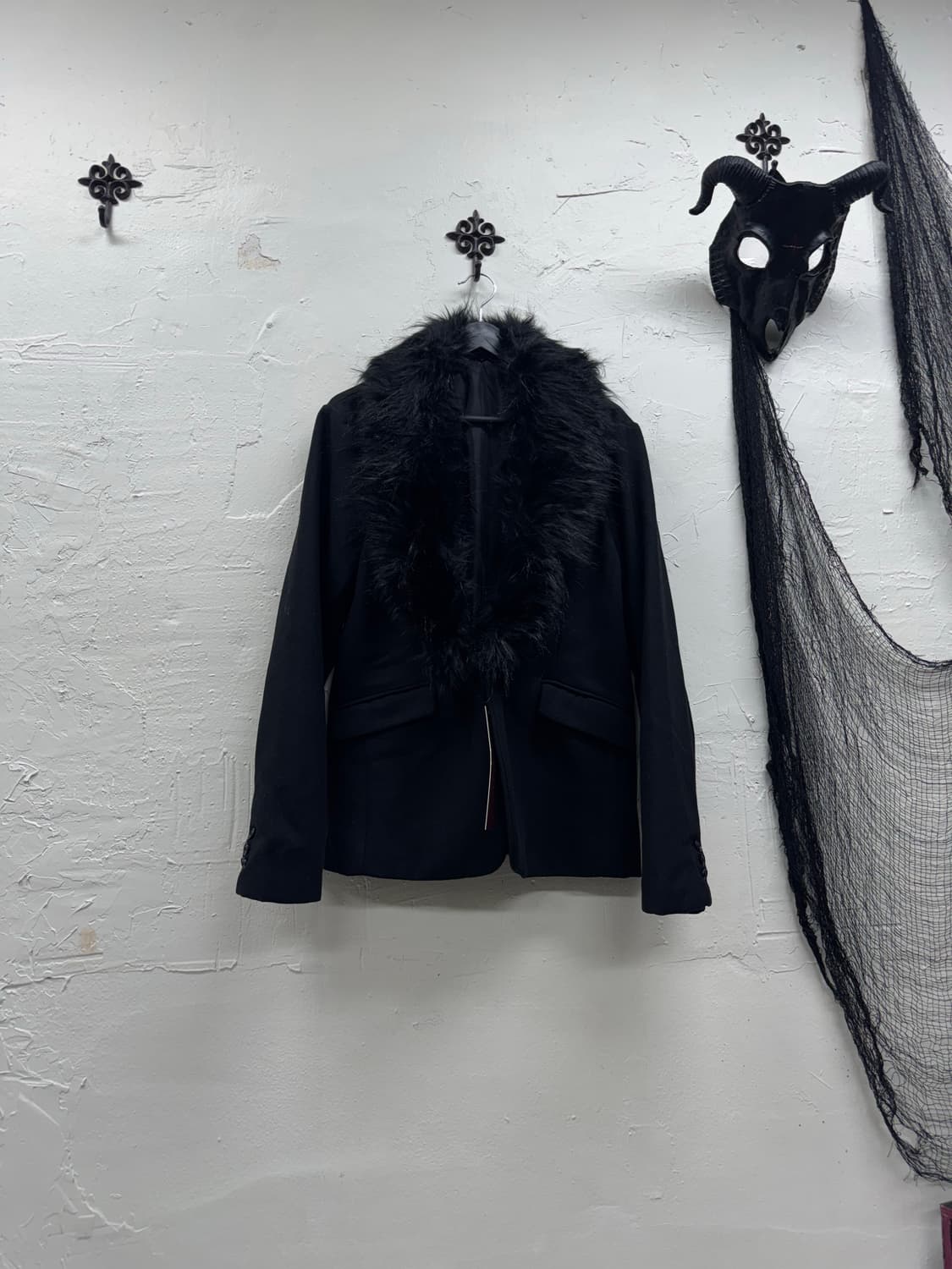 Seana vkei trimming fur tailored jacket 상품이미지2