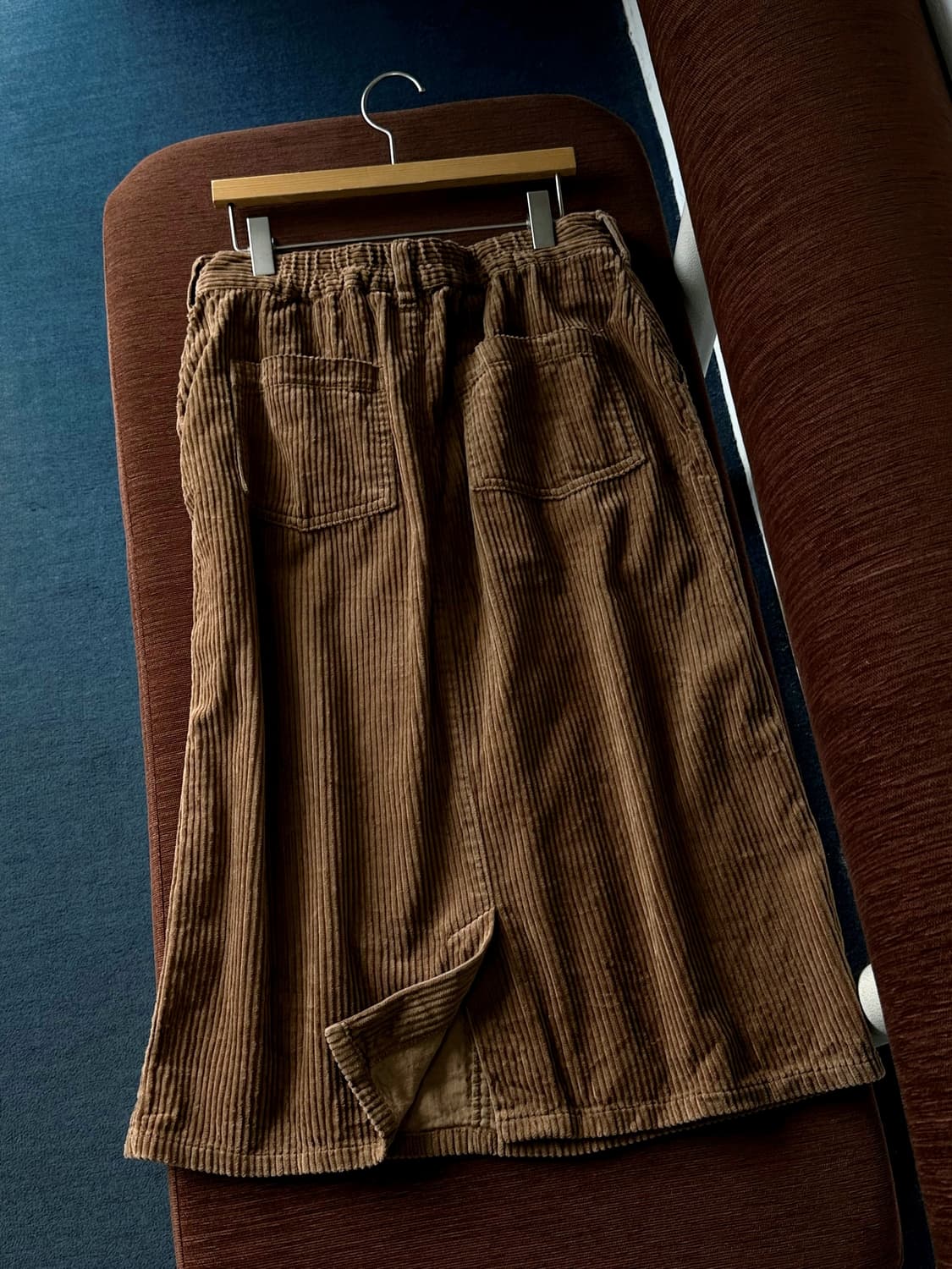 Cotton cord wide silhouette skirt 상품이미지4