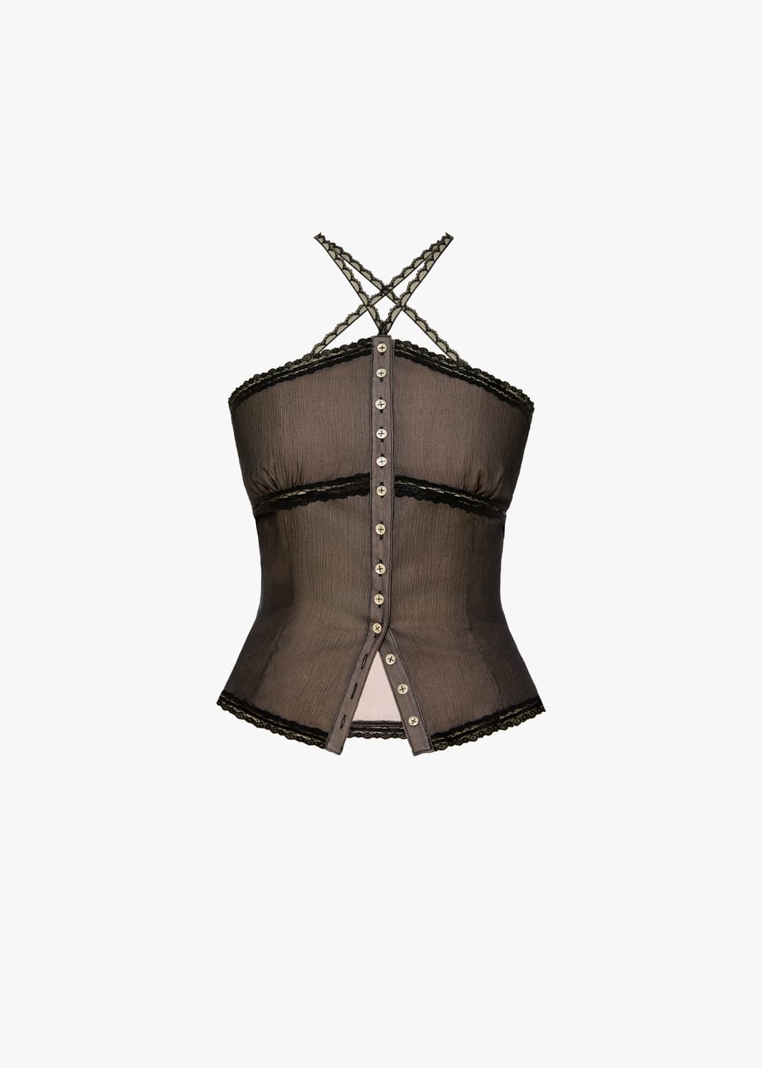 카하라 실크 홀터 탑 블랙 상품이미지1