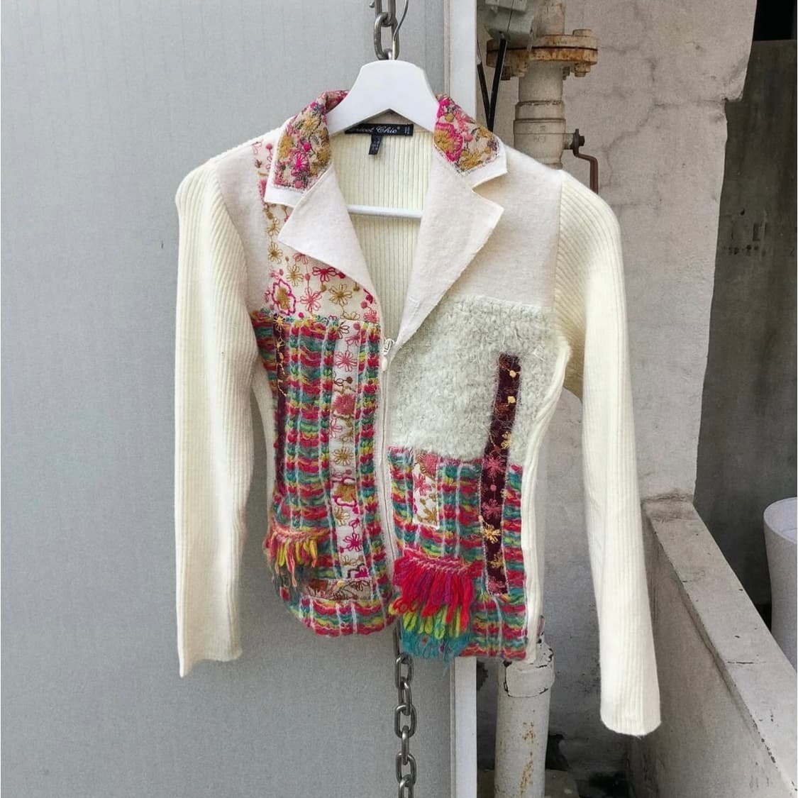 patchwork knit zipup 상품이미지2