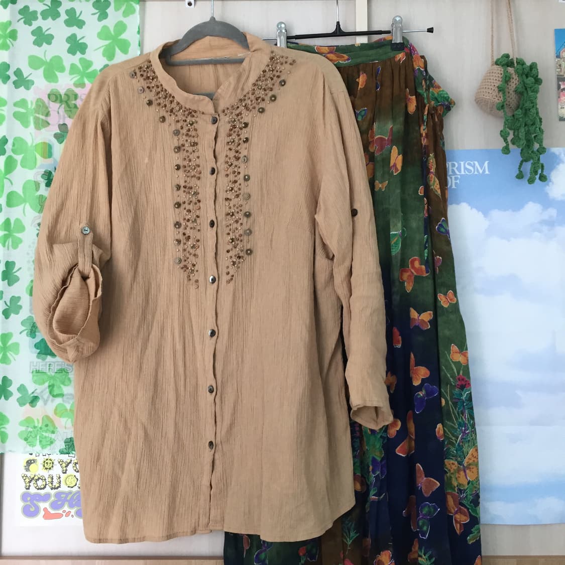 하구미 코디 세트 롱스커트 셔츠 상품이미지2