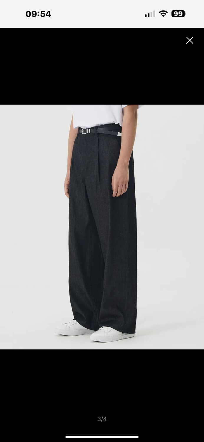 REAL WIDE ONE TUCK DENIM RAW BLACK 상품이미지3