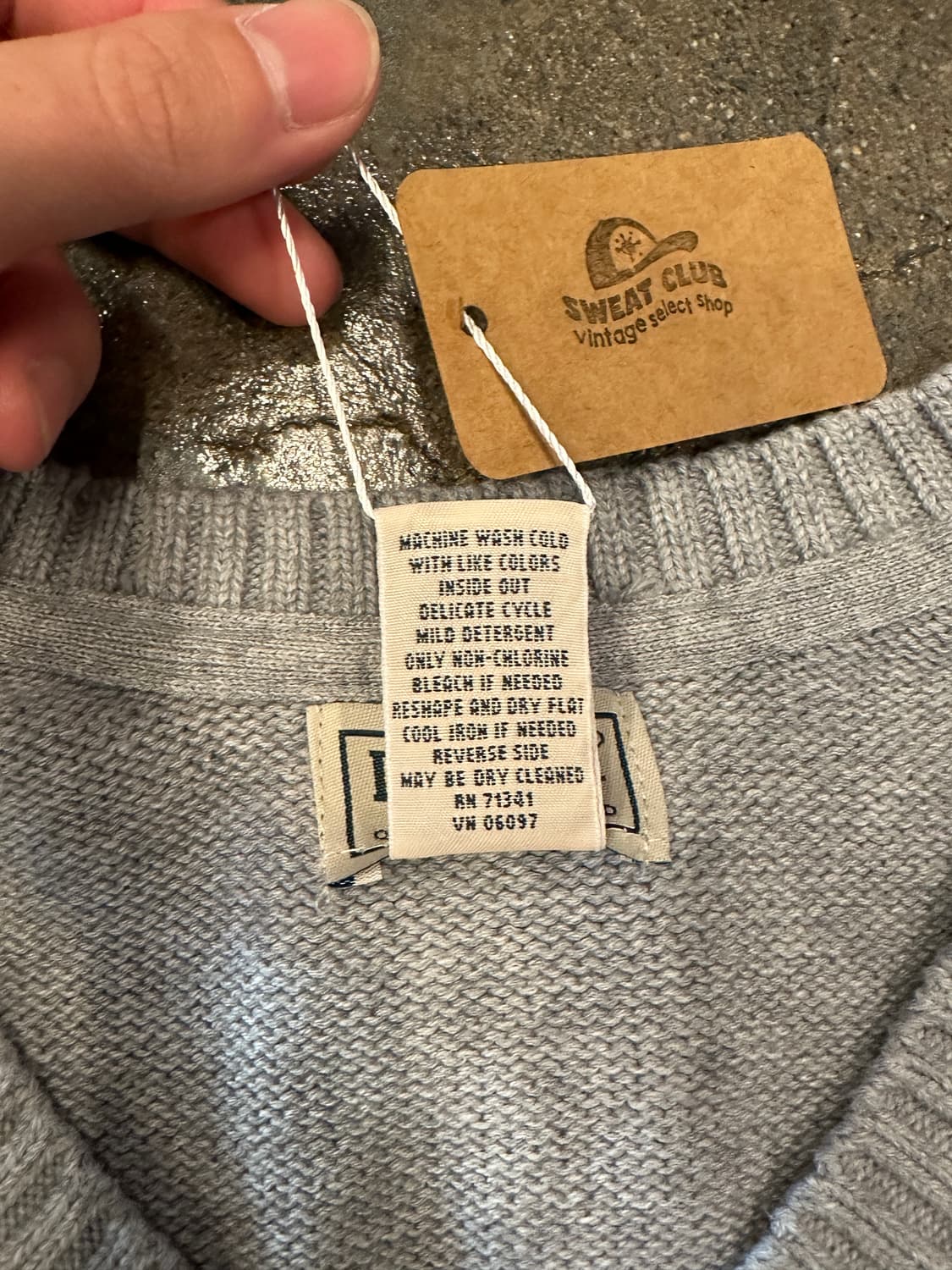 L.L.Bean 엘엘빈 브이넥 그레이 니트 L 상품이미지4