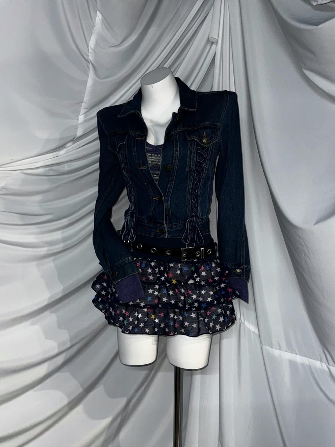 리즈리사 하라주쿠 아일렛 할리데이비슨 스트라이프 롱슬리브 키치 코디세트 상품이미지4