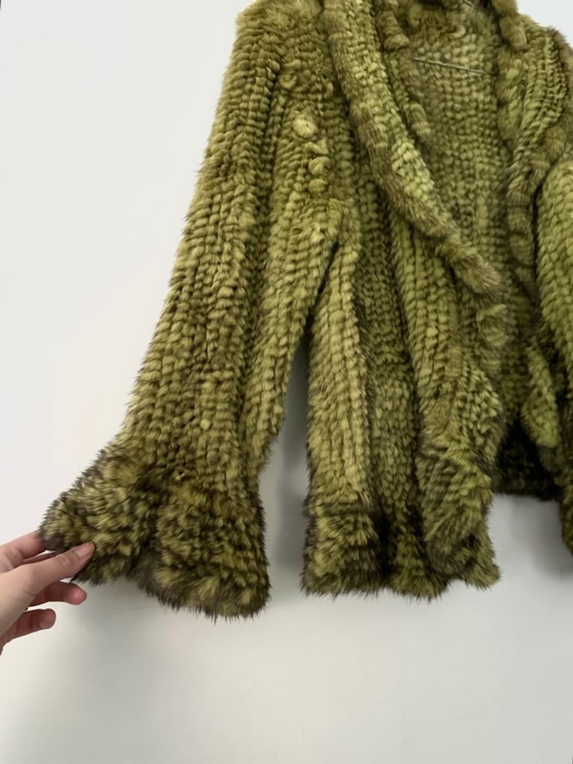 Lime wave mink fur cardigan 상품이미지4