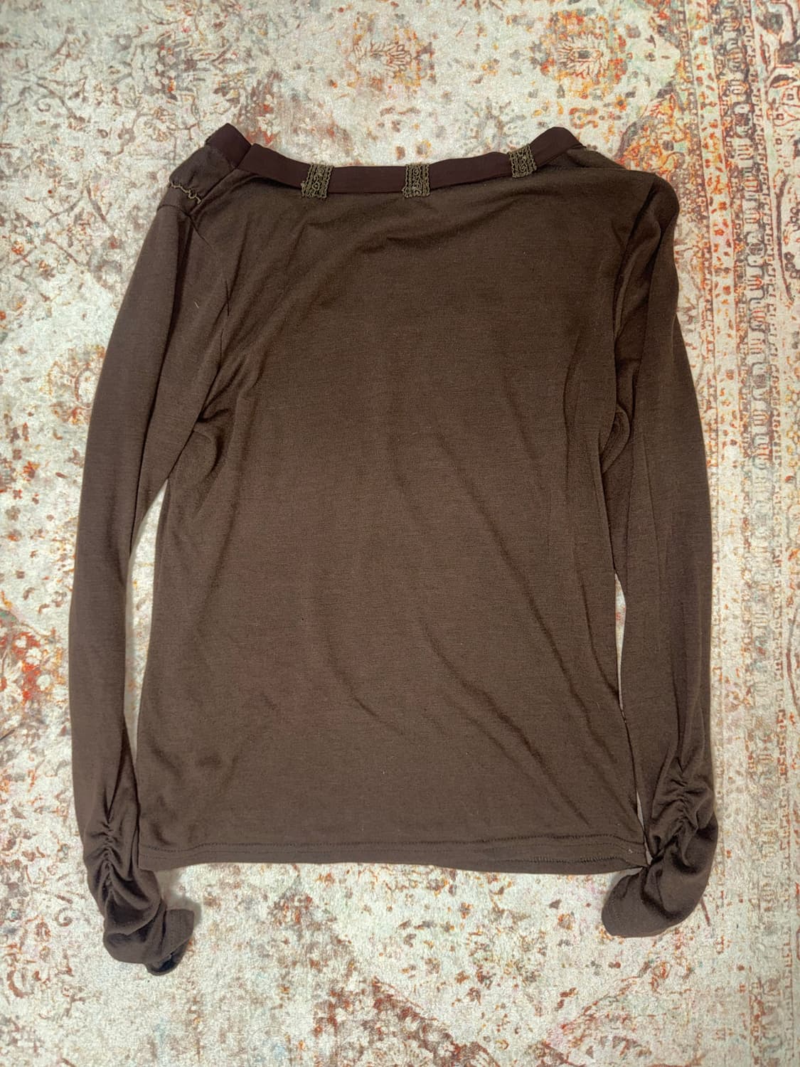 AXES FEMME 브라운 셔링 롱슬리브 상품이미지2