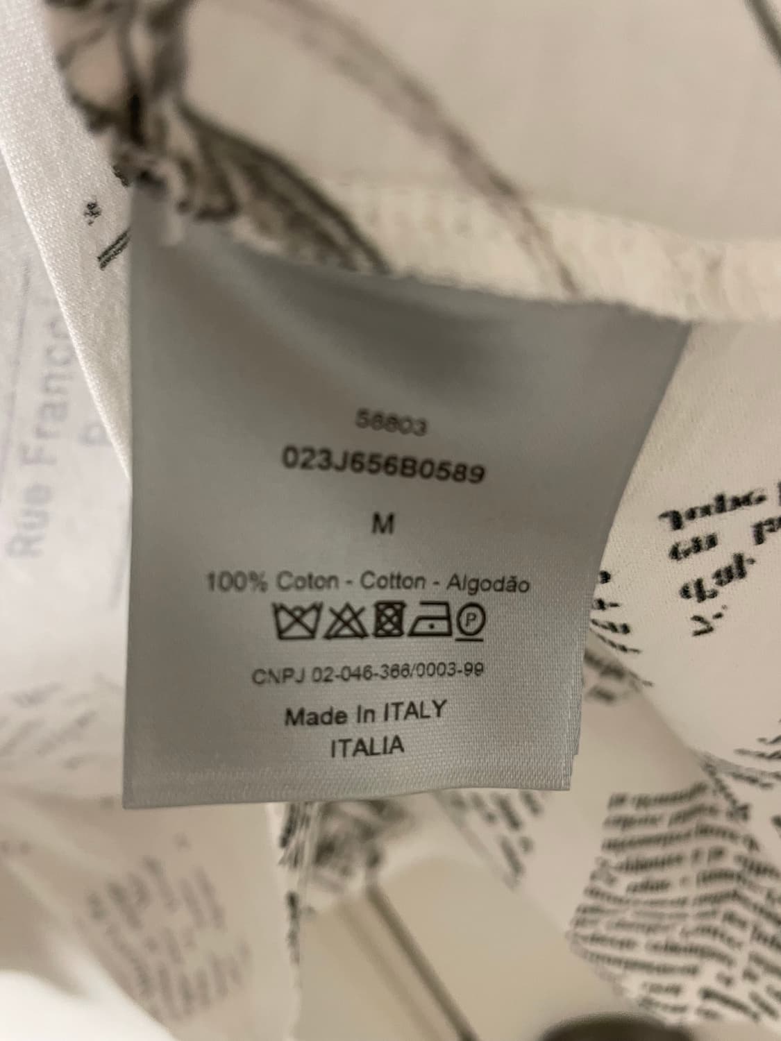 디올 남성 뉴스페이퍼 롱슬리브 티셔츠 M 상품이미지3