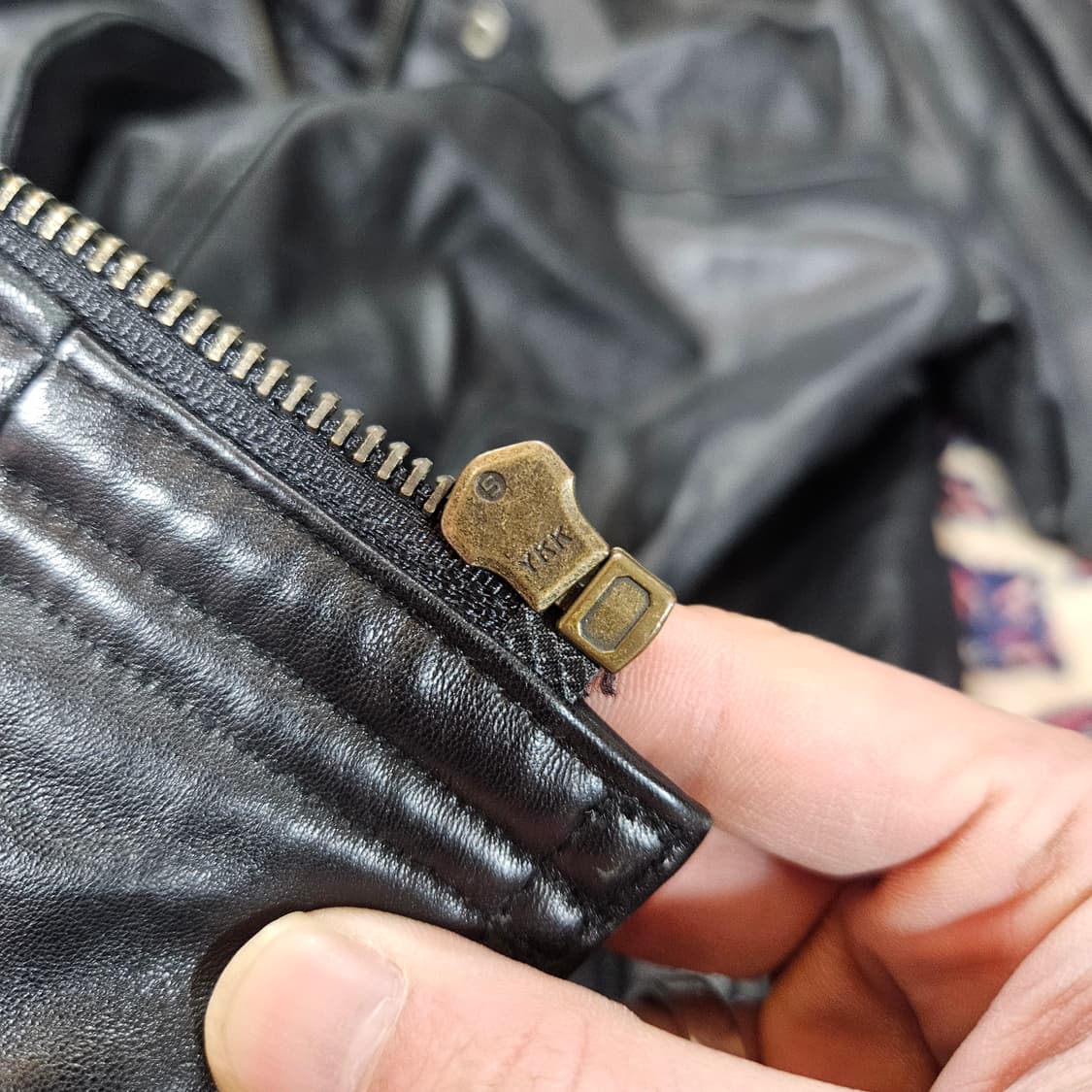 Vintage 양가죽 포켓 Canyon 자수 가죽 퍼 봄버자켓 L 상품이미지8