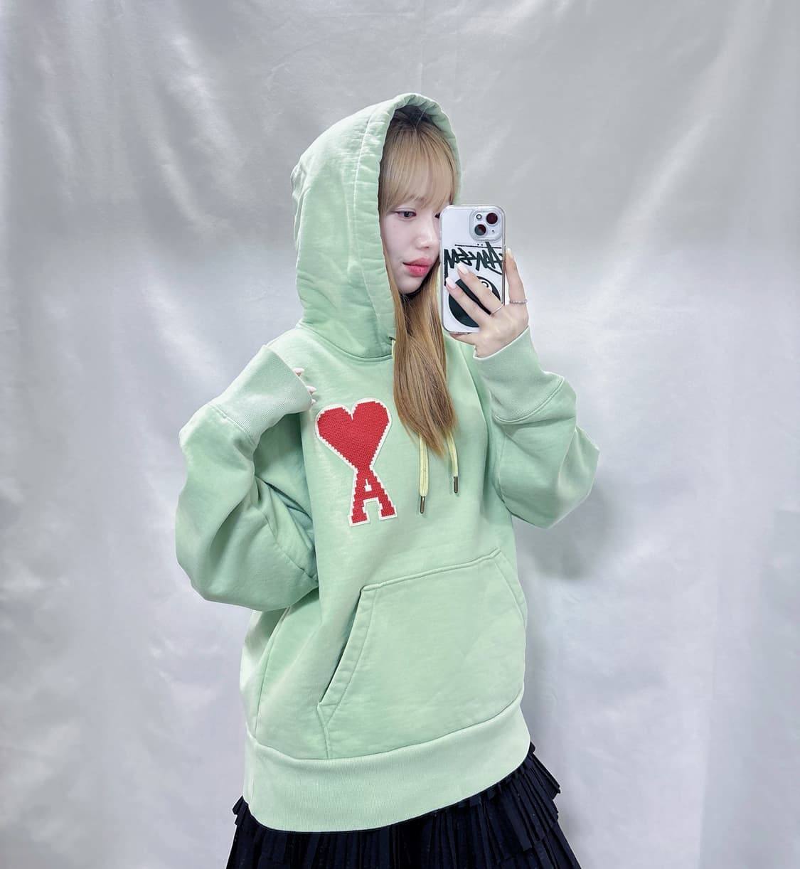 아미 빅하트로고 민트그린 후드  상품이미지1