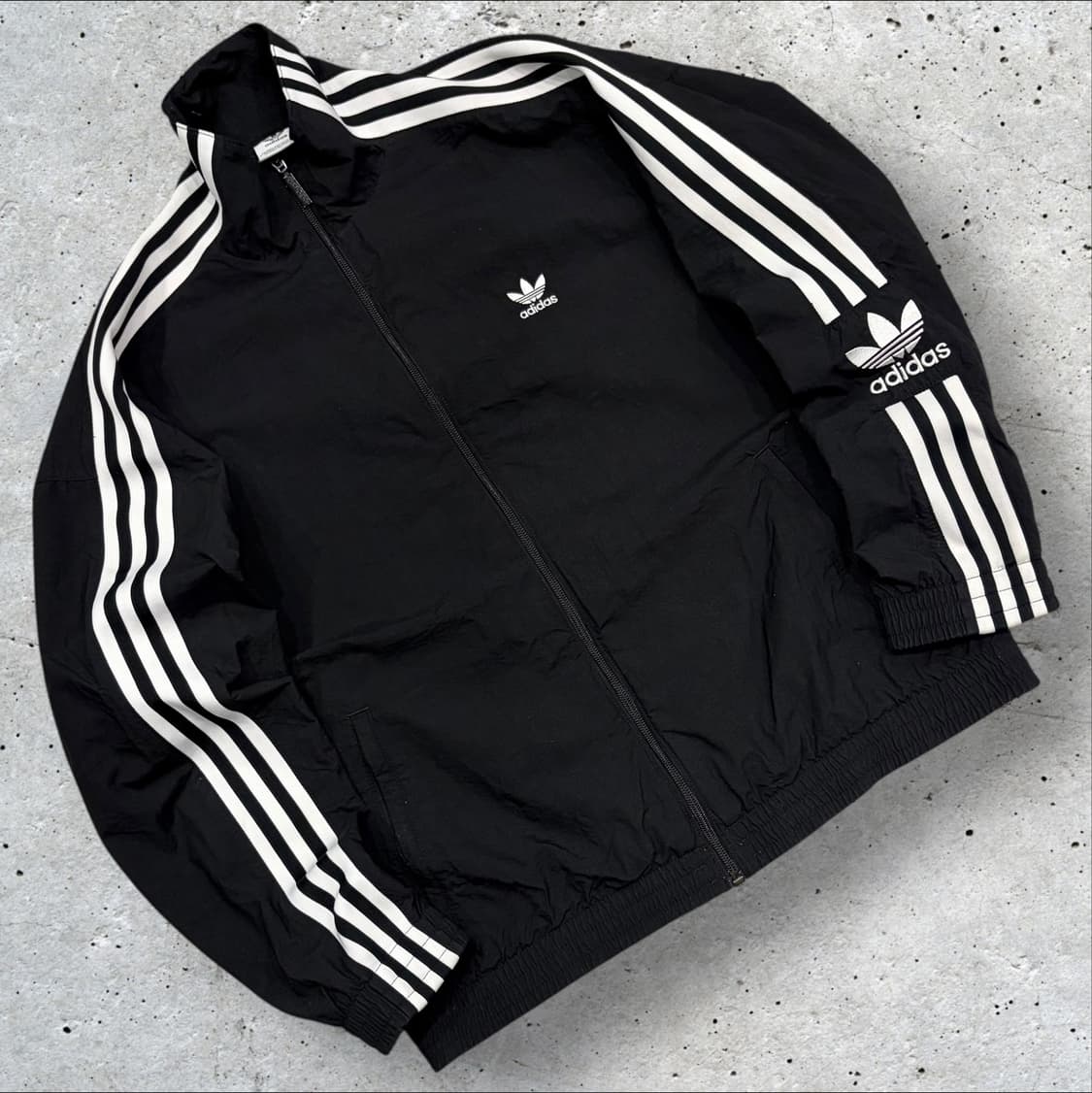 [M] 아디다스 락업 삼선 블랙 바람막이 자켓 C161 상품이미지1