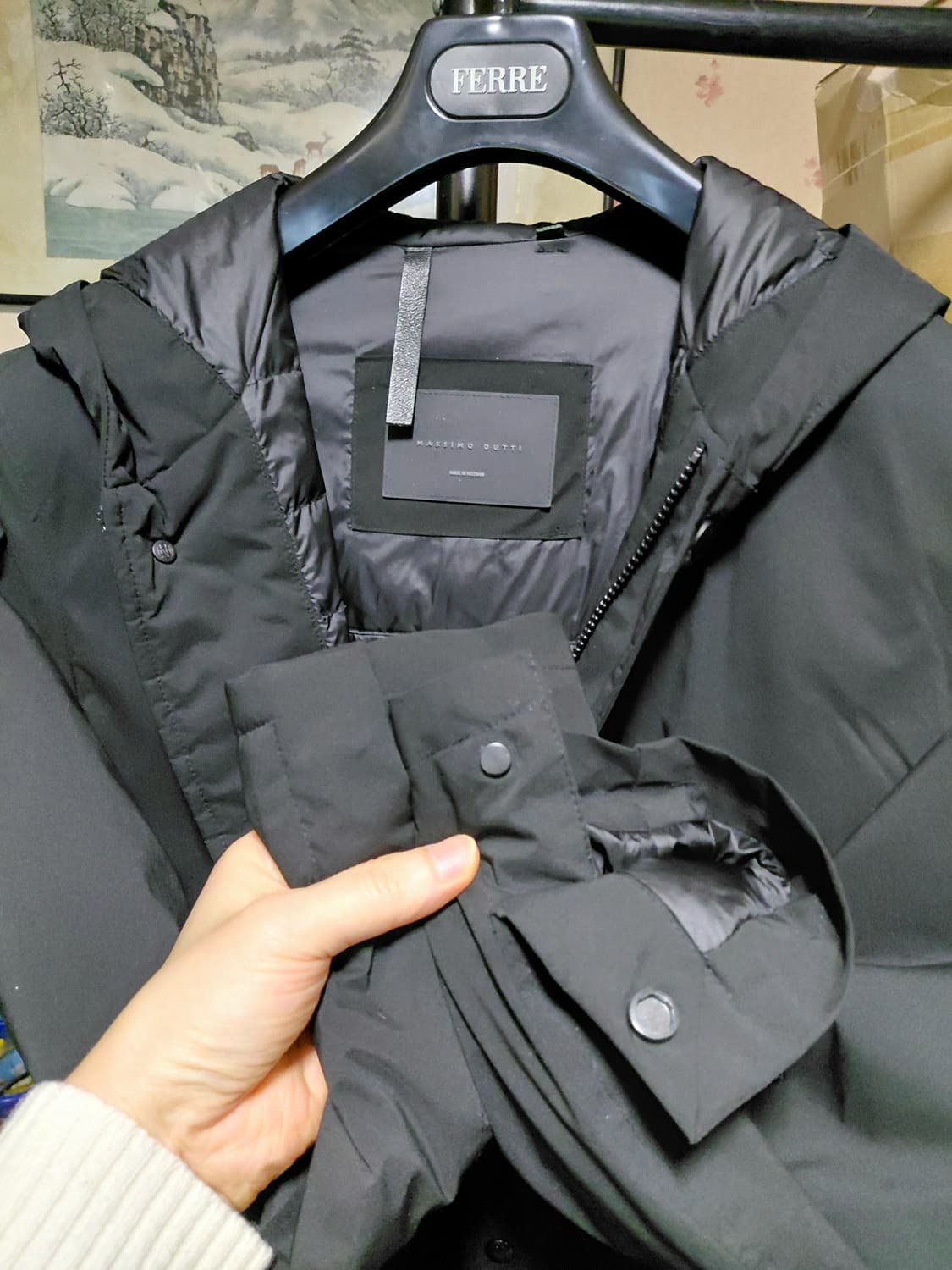 [마시모두띠]발수,방풍 초경량 덕다운 후드 패딩 100사이즈 상품이미지8