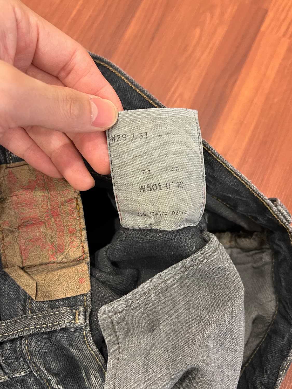 00s Levis 리바이스 501 빈티지 흑청 데님 팬츠 (28-29) 상품이미지10