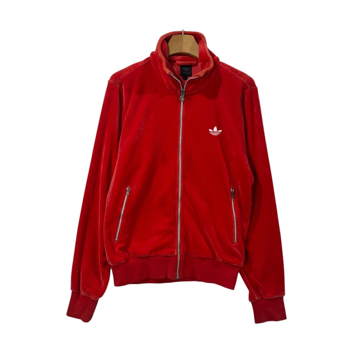 [Adidas] 00s 아디다스 벨벳 트레포일 로고 집업자켓 상품이미지1