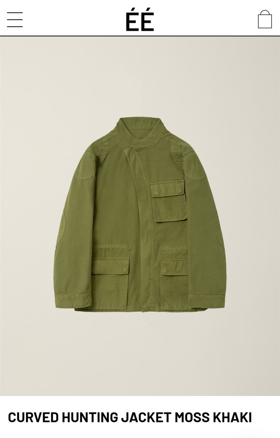 CURVED HUNTING JACKET MOSS KHAKI 상품이미지1