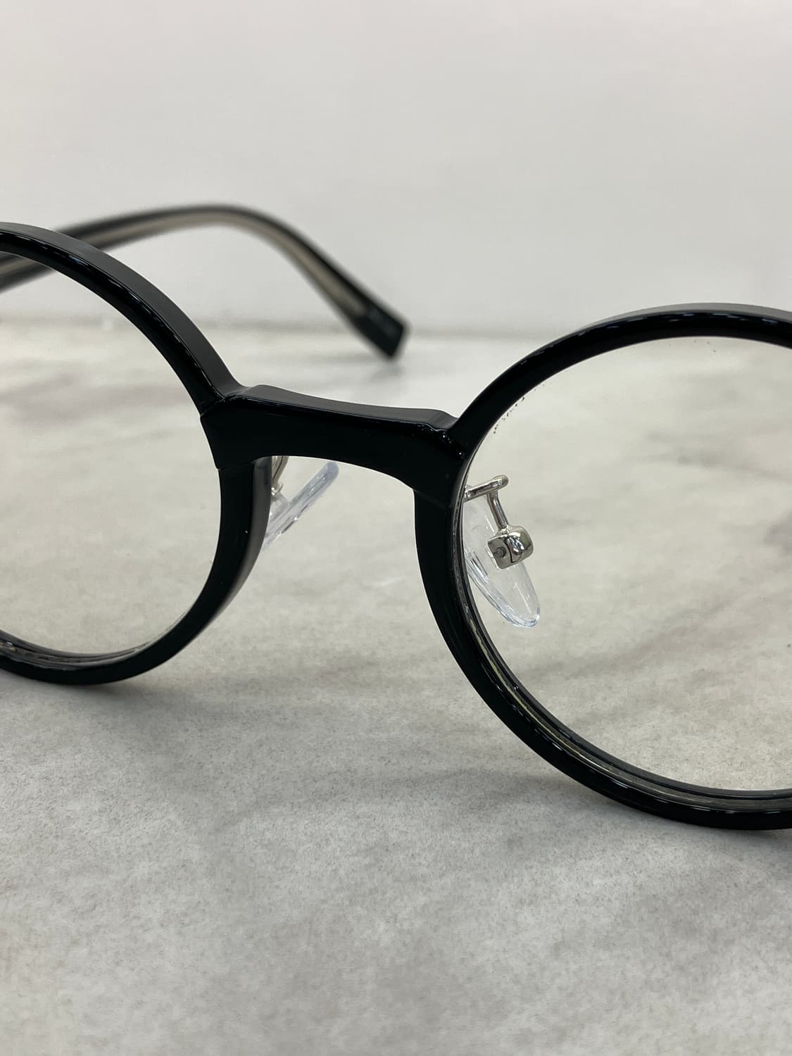 B57 HL 유광 블랙 라운드 뿔테 안경 7671 상품이미지5