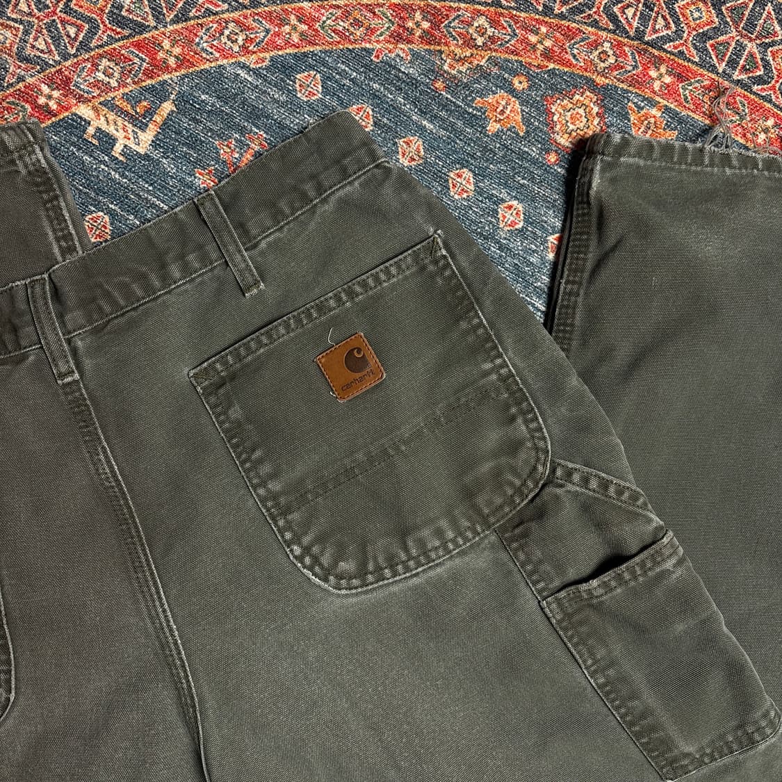 칼하트 가죽탭 b11 mos 싱글니 카펜터팬츠 상품이미지5