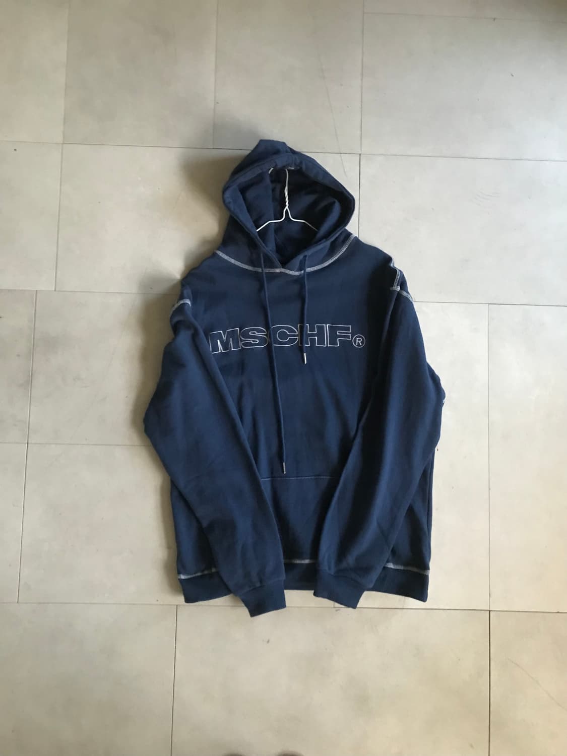 미스치프 네이비 스티치 후드티 상품이미지6