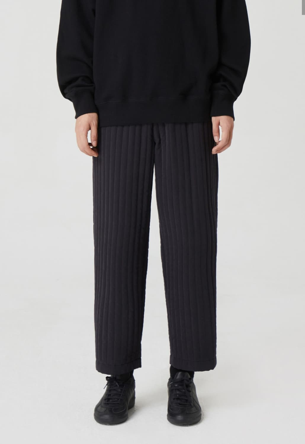 247시리즈 퀼티드 셋업 와이드 팬츠 BLACK 상품이미지3