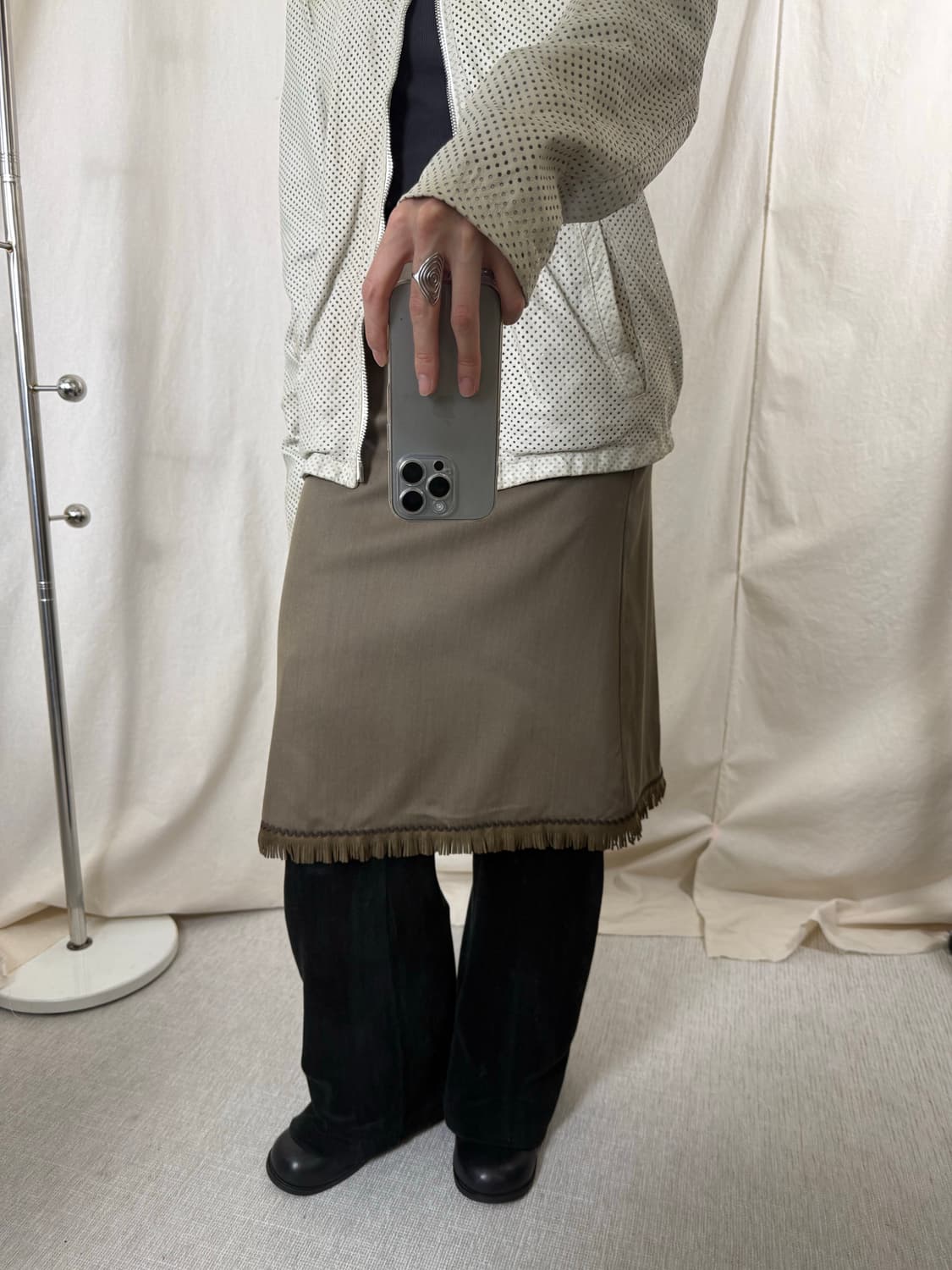 Bateau Mouche 프린지 미디 스커트 상품이미지1