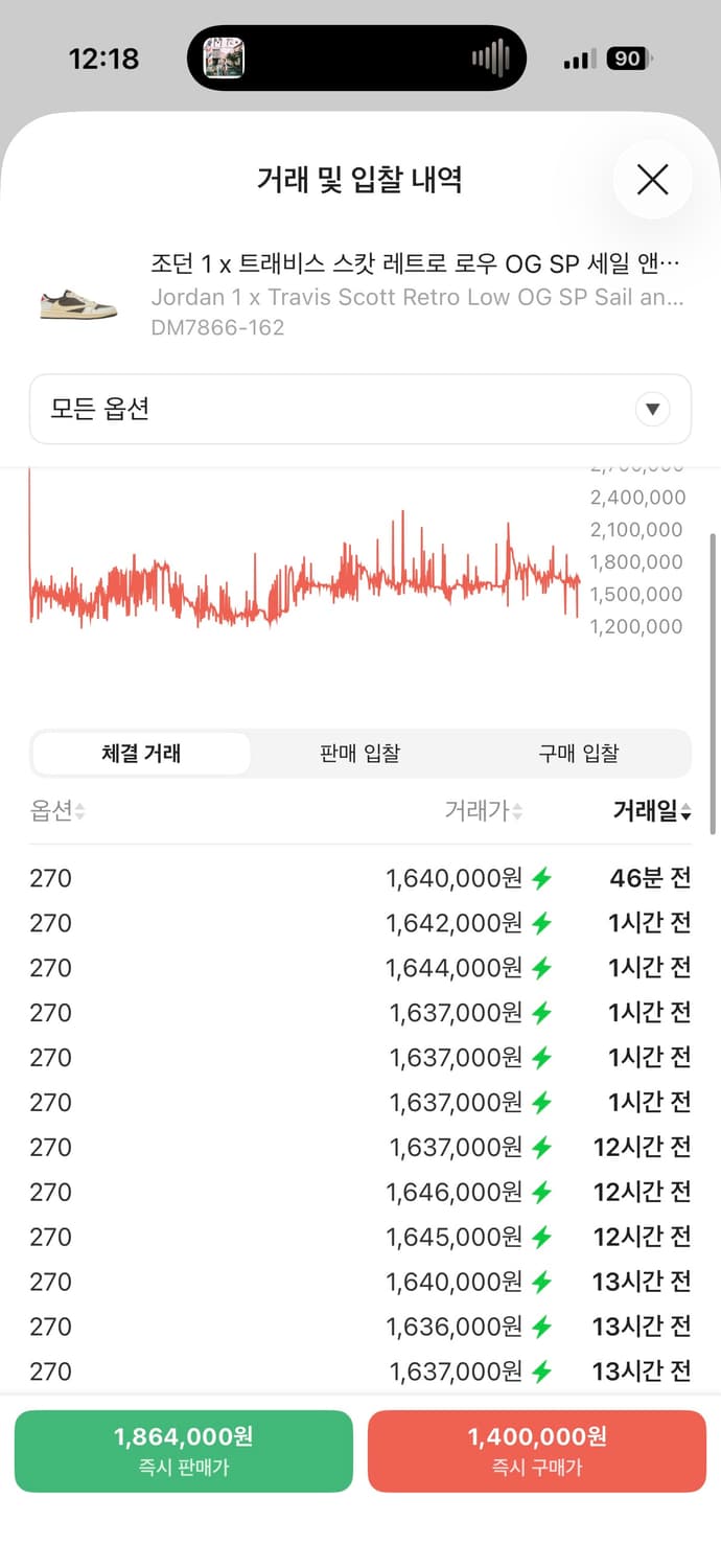 조던 1 x 트래비스 스캇 레트로 로우 OG SP 세일 앤 리저록 상품이미지2