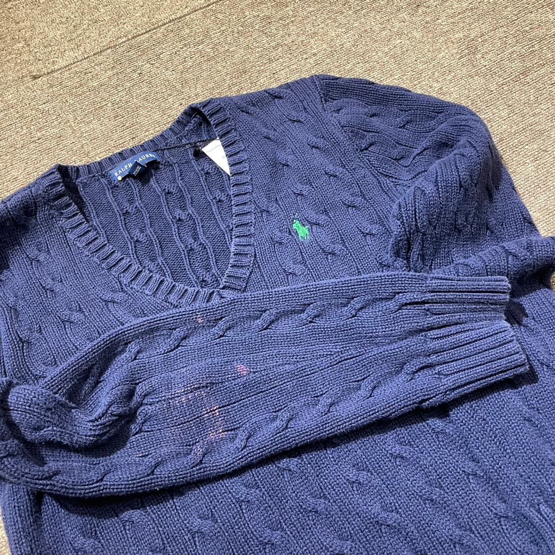 (M) POLO 폴로 랄프로렌 케이블 브이넥 니트 상품이미지6