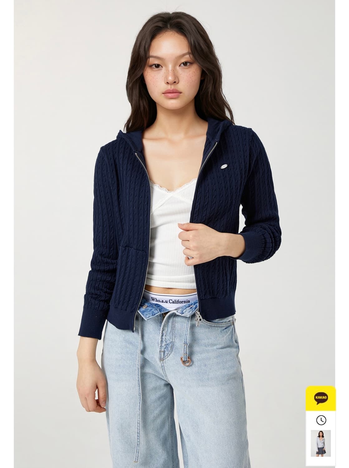 후아유 High-Guage Cable Hoodie Zip-up 상품이미지2