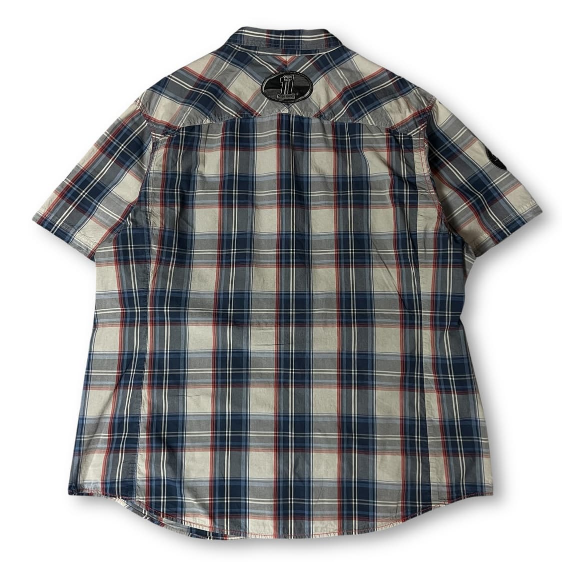 할리데이비슨 블루 레드 체크 반팔 셔츠 3XL 상품이미지2