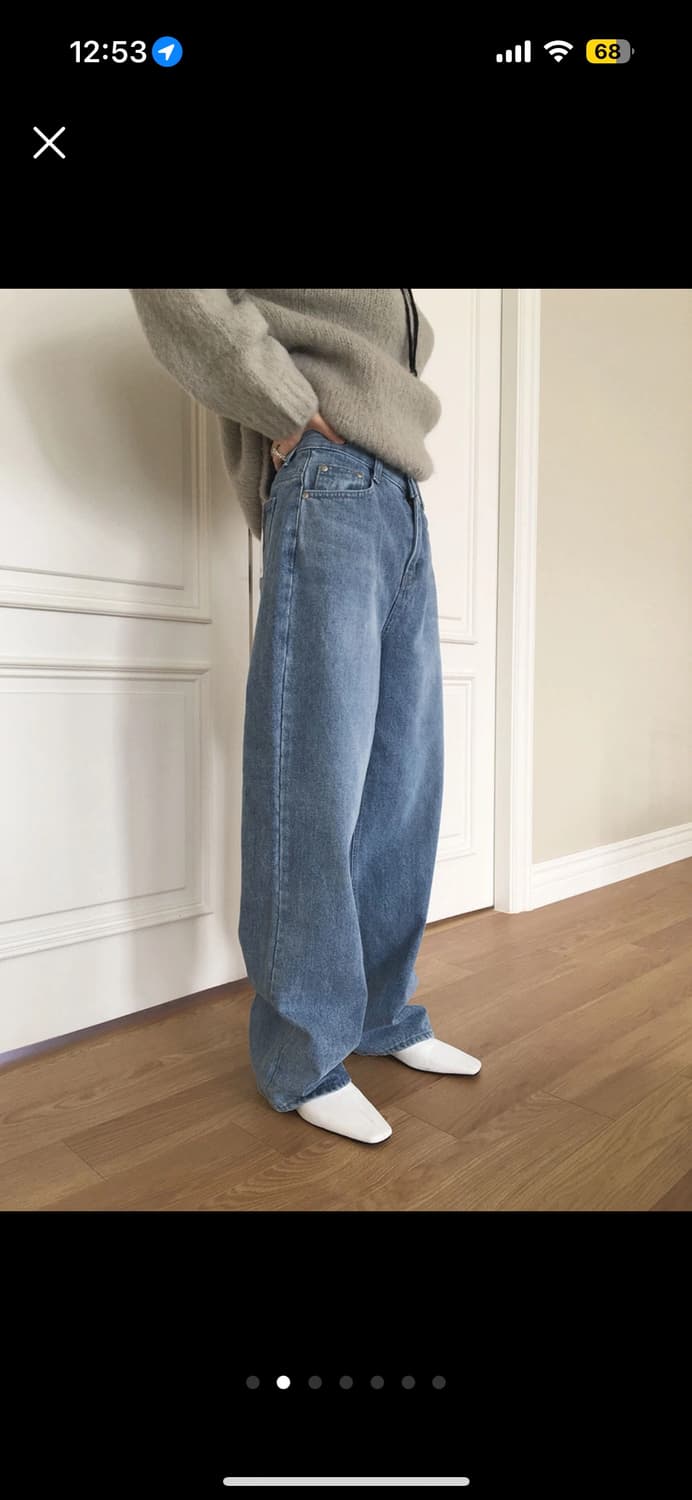 미닝아웃 meaningout 블루 데님팬츠 상품이미지2