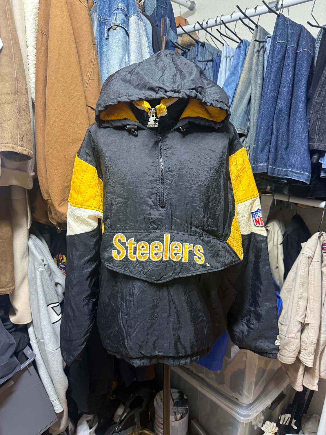 [L] 스타터 NFL 피츠버그 스틸러스 아노락 패딩 상품이미지1
