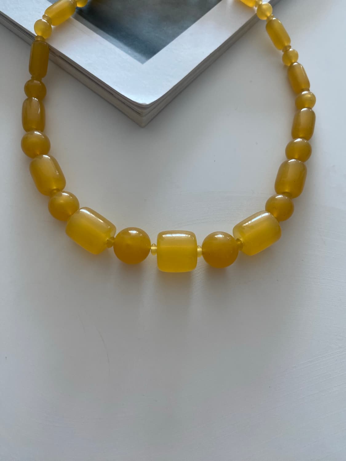 옐로우 허니 비즈 목걸이 상품이미지3
