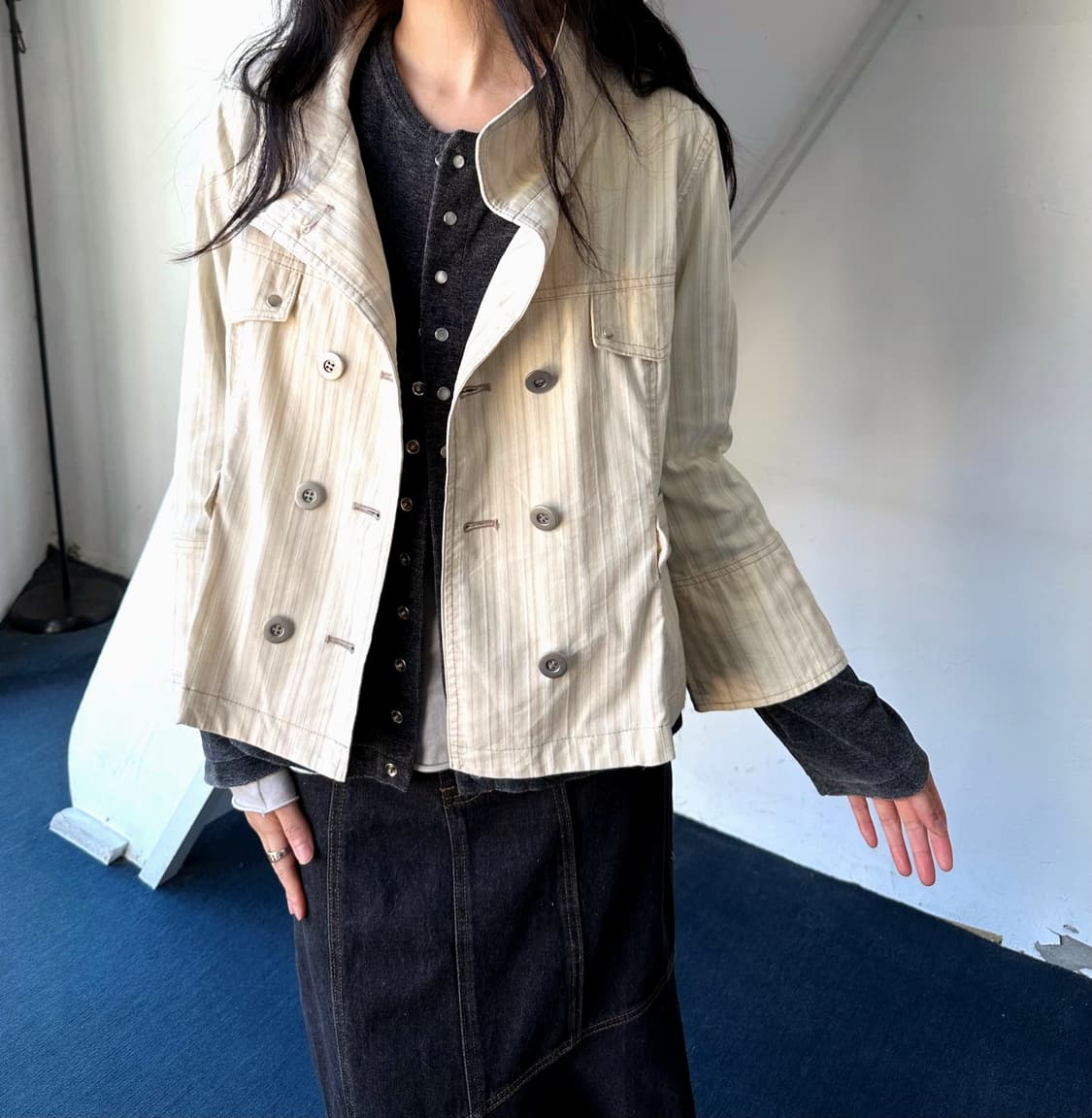 Natural cotton nylon wide silhouette cro 상품이미지5