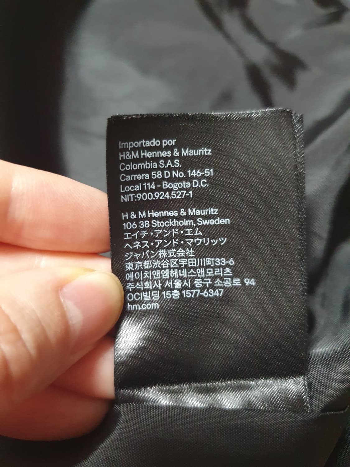 H&M 백자수 새틴 봄버자켓 블랙 L 상품이미지9