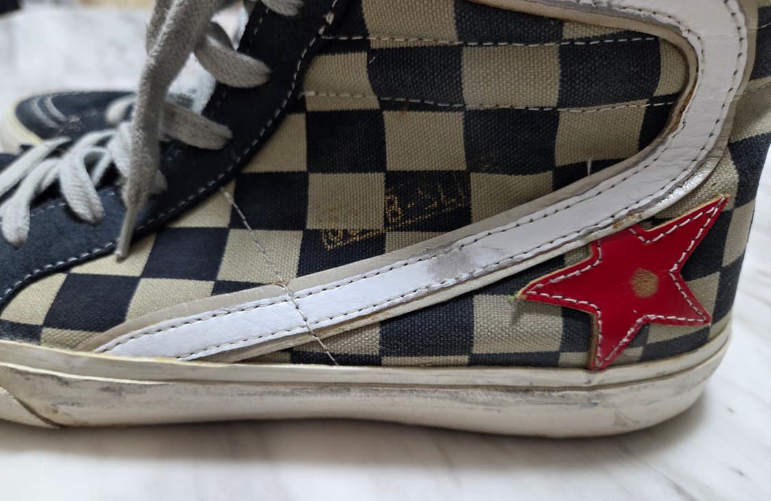 골든구스 슬라이드 체크 하이탑 스니커즈 상품이미지5