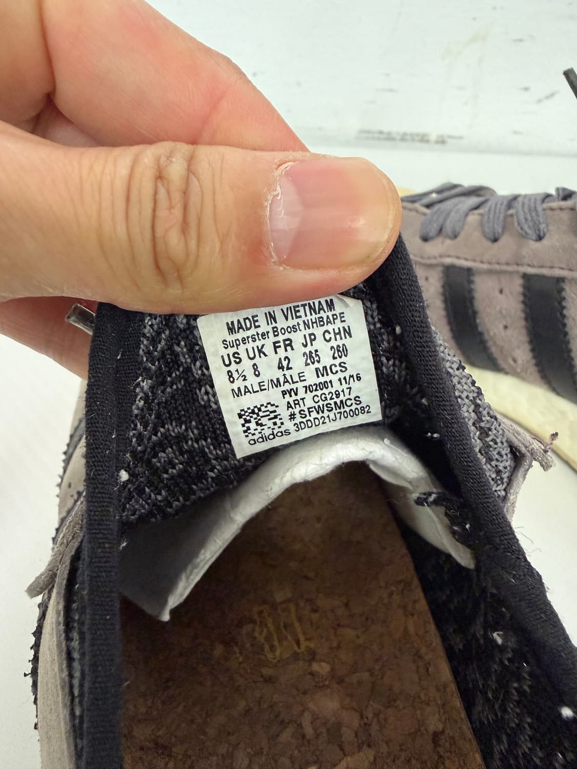 정품) 아디다스 x 베이프 x 네이버후드 슈퍼스타 265 상품이미지9