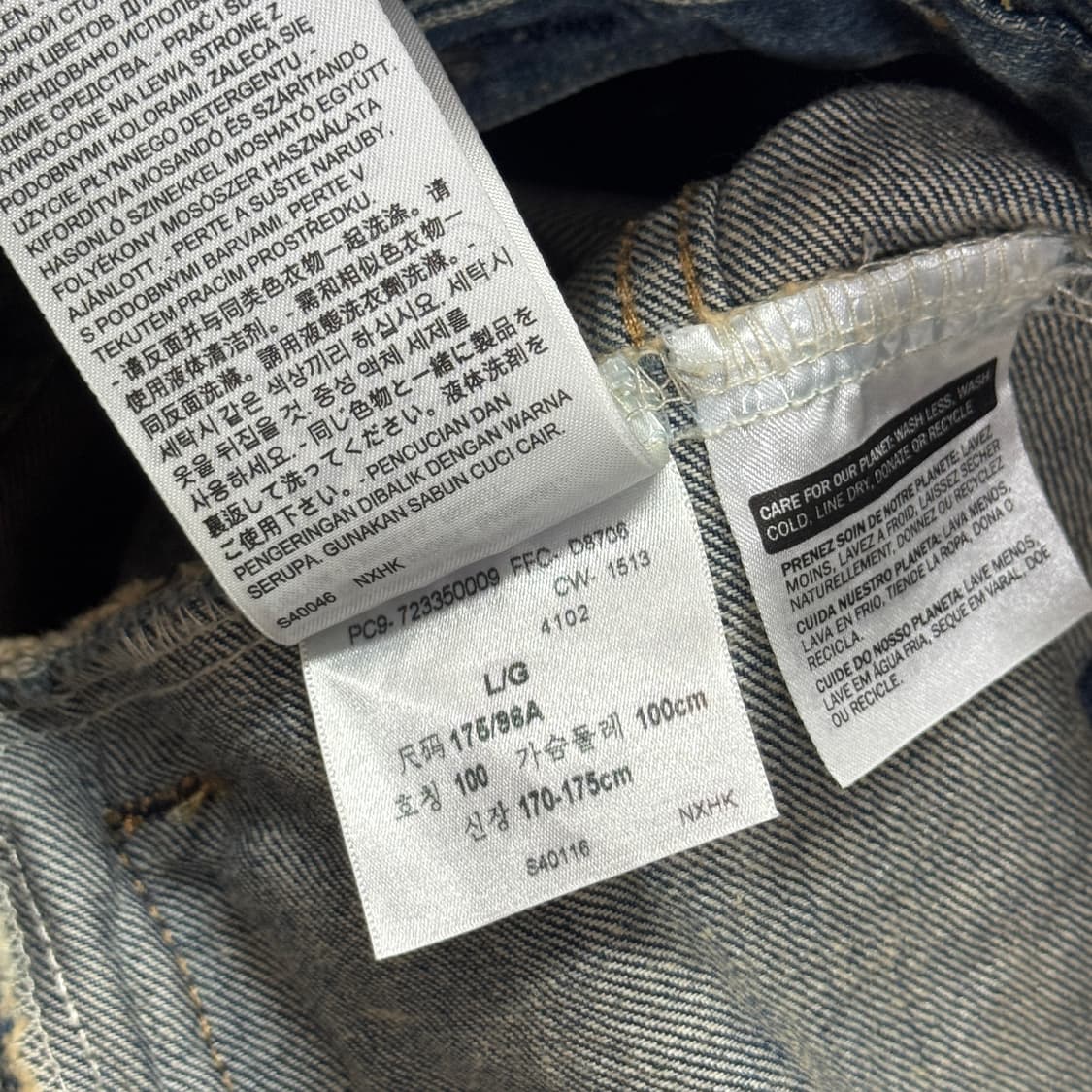 리바이스 녹워싱 중청 데님자켓 L 상품이미지7