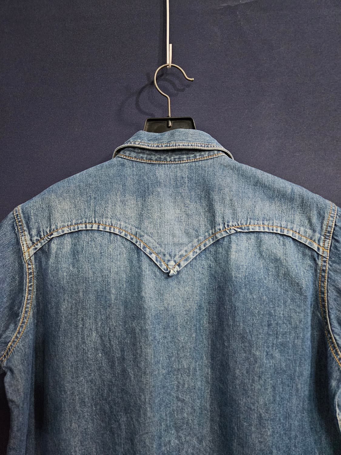 리바이스 블루 남성 100 데님 반팔셔츠  상품이미지7