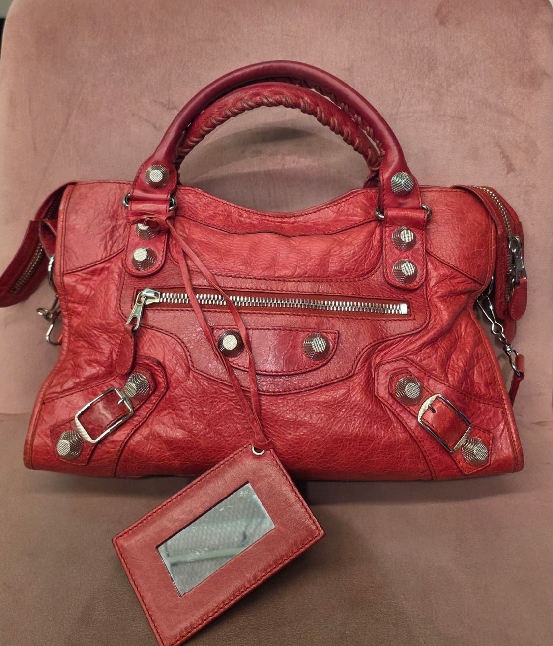 발렌시아가 자이언트시티 모터백+숄더스트랩(보조거울) 상품이미지1