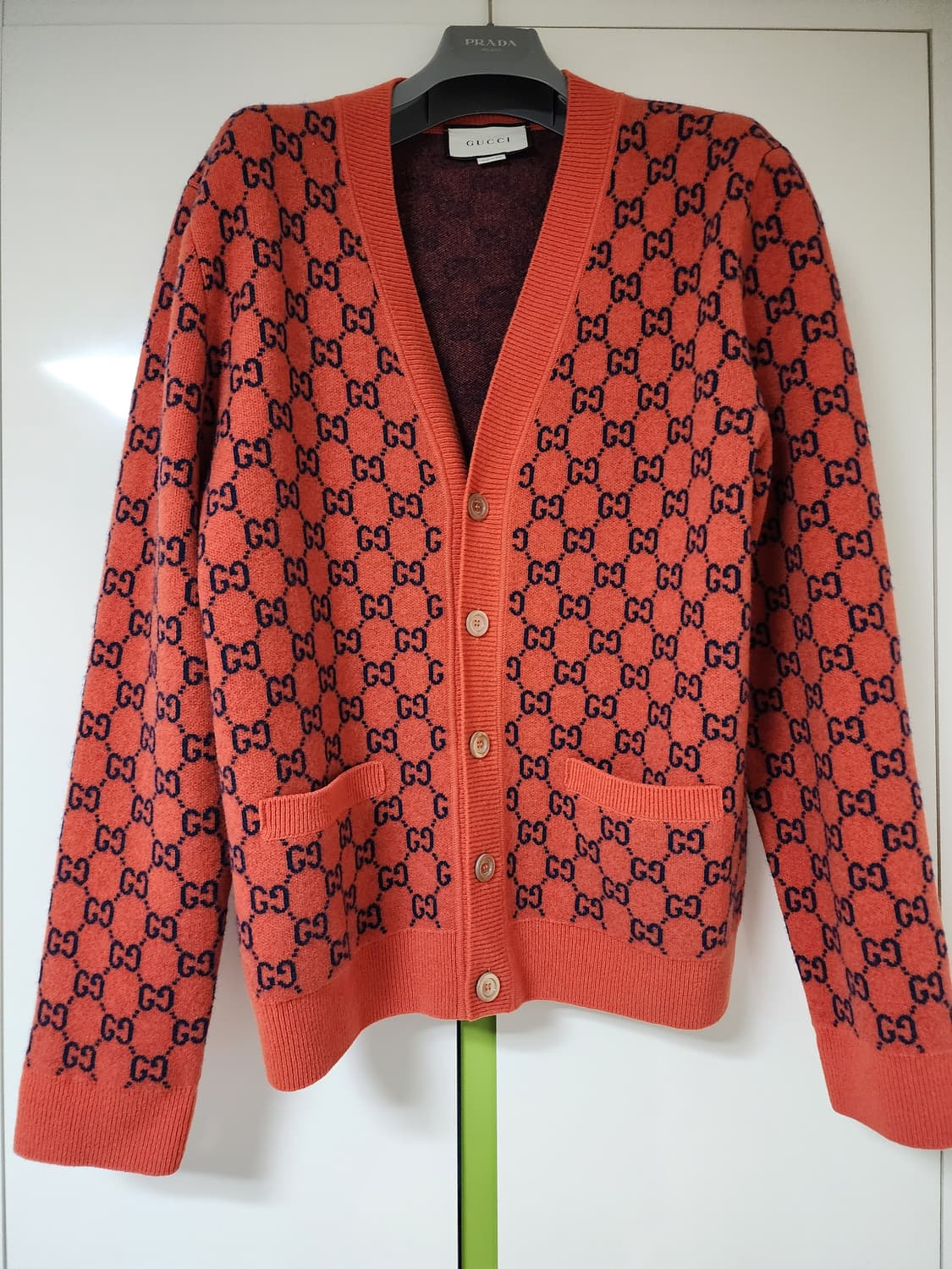 구찌 GG 패턴 오렌지 가디건 XL 100-105사이즈 상품이미지1