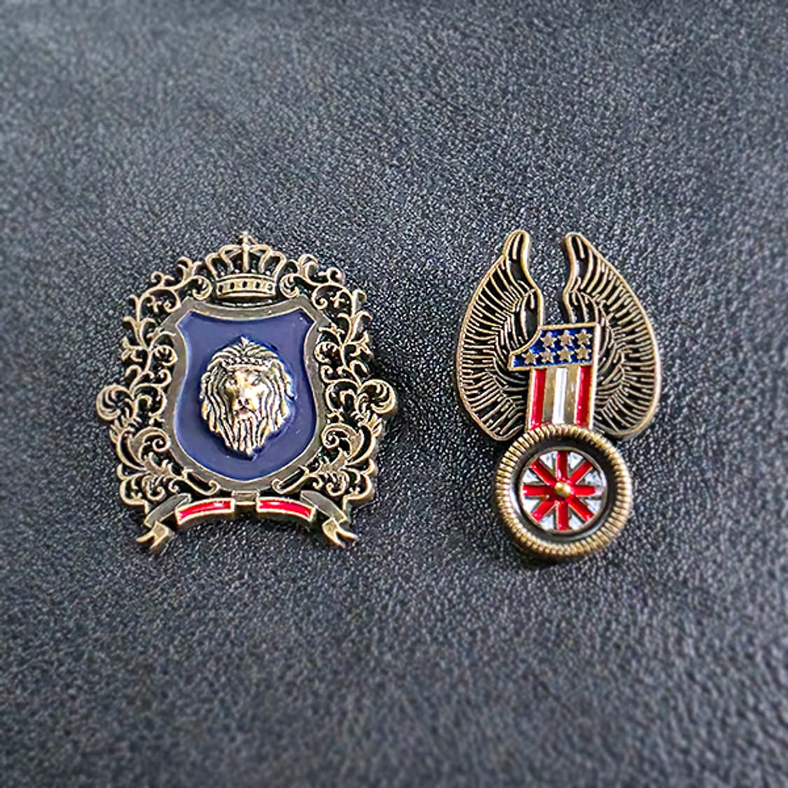 Rauk 브로치 남자 여자 엔틱 빈티지 왕관 사자 상품이미지1