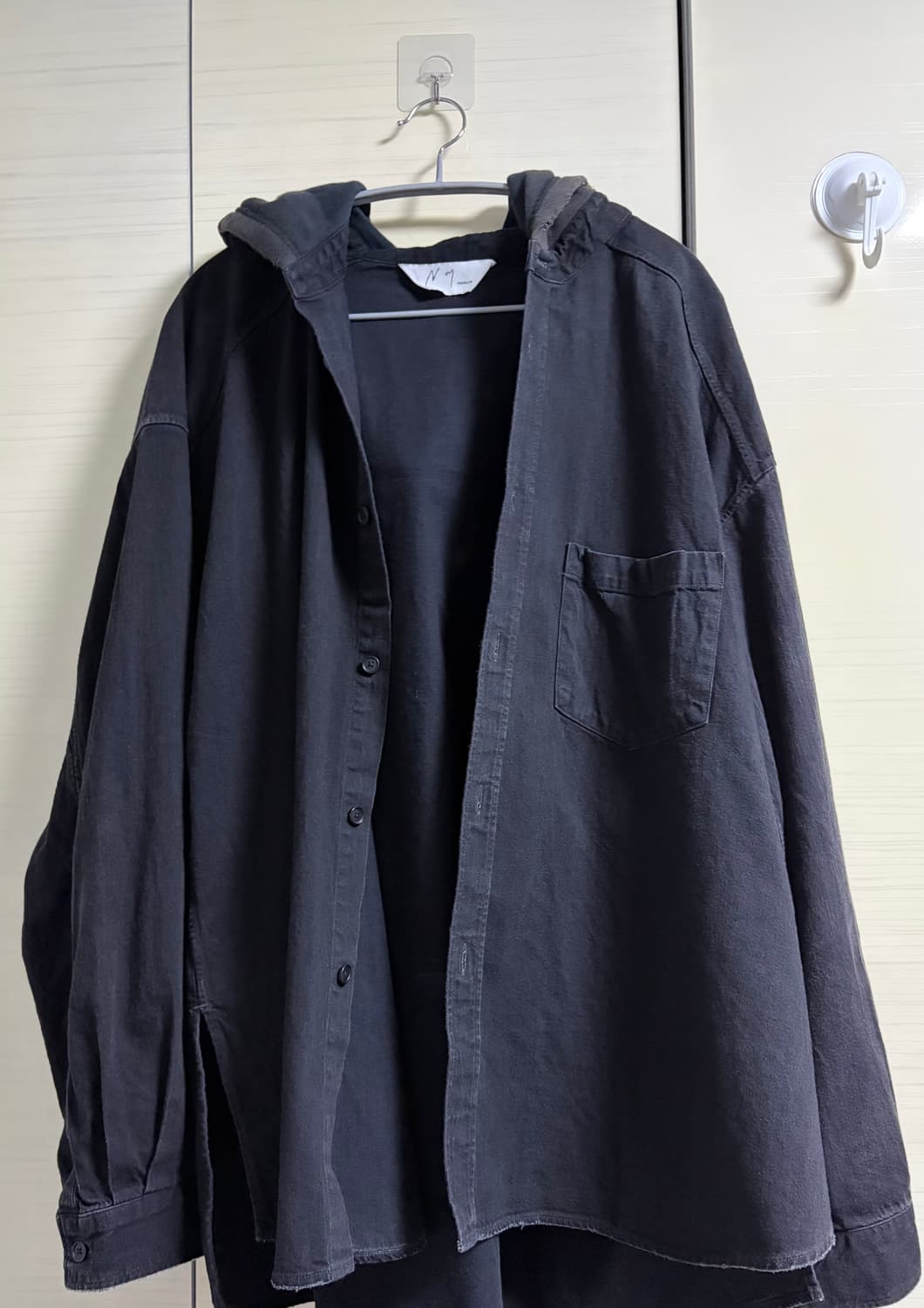 안셀름 25fw 데님 후디 셔츠 블랙 상품이미지2