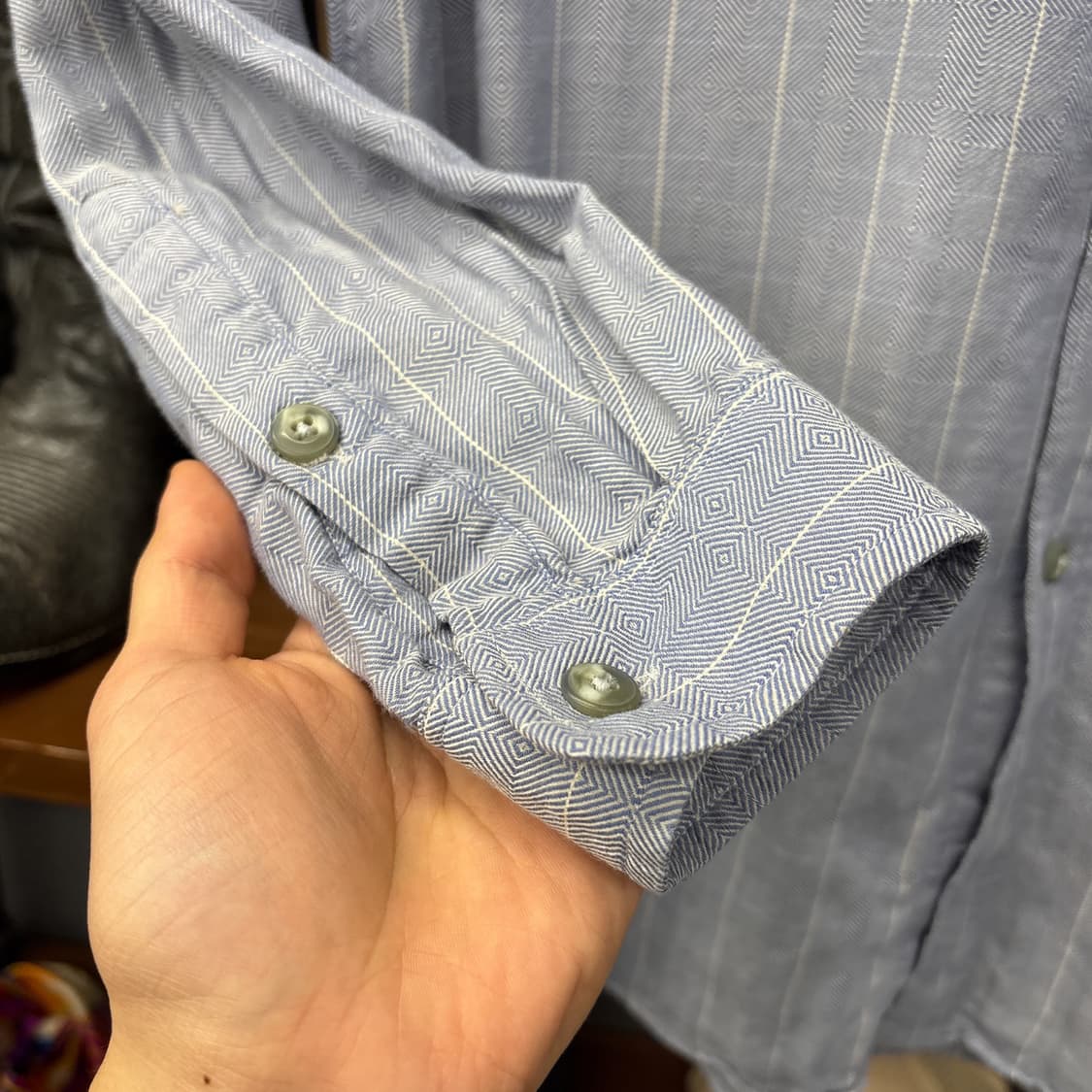 00s 파타고니아 오가닉코튼 지오매트릭 자카드 패턴셔츠 N964 상품이미지4