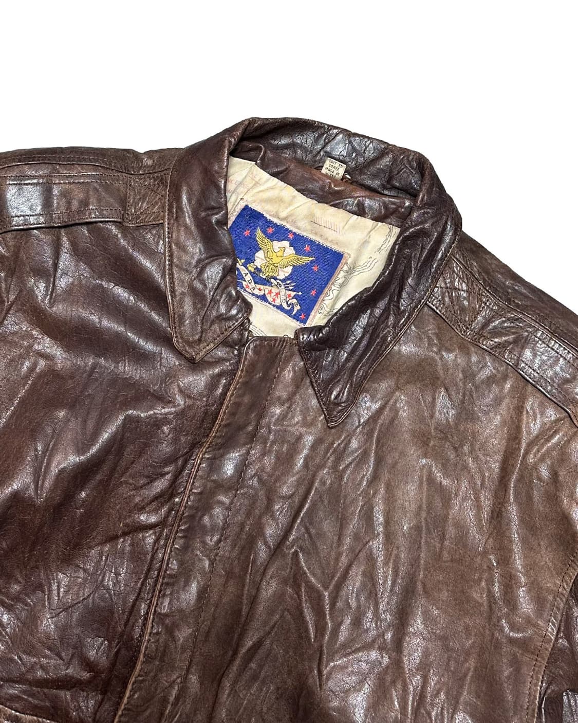 90s ADA 리얼 레더 A-2 플라이트 자켓 made in korea 상품이미지3