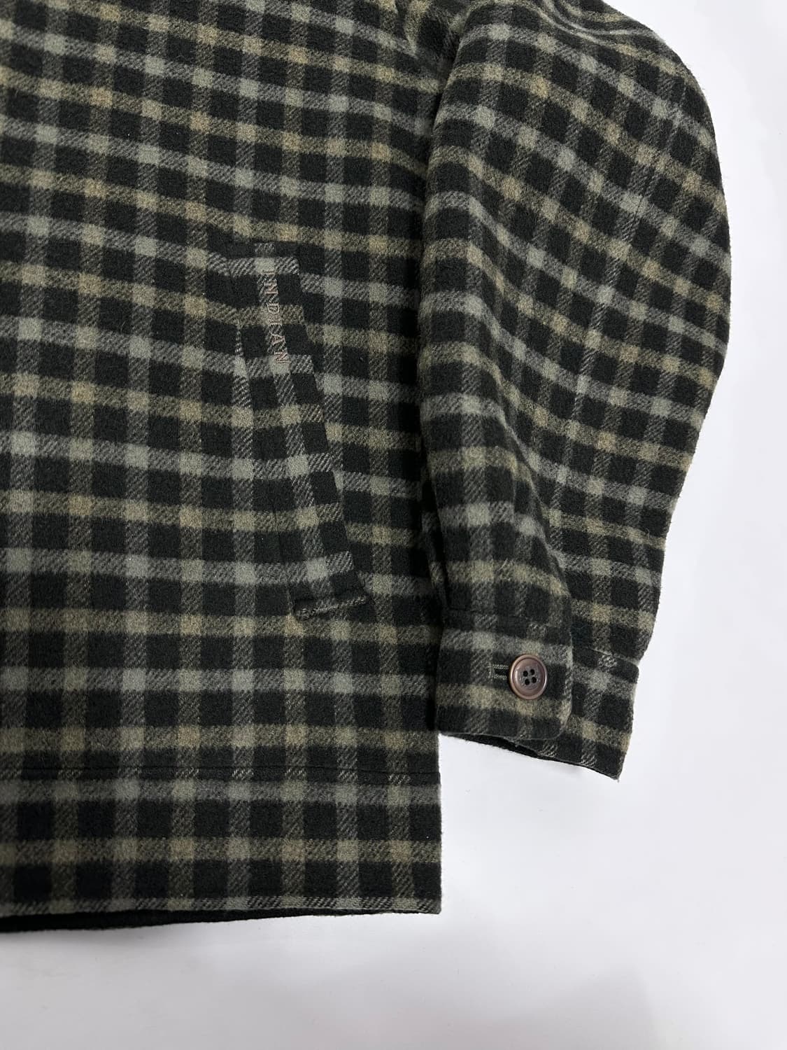 인디안 체크 모직자켓 블루종 상품이미지3