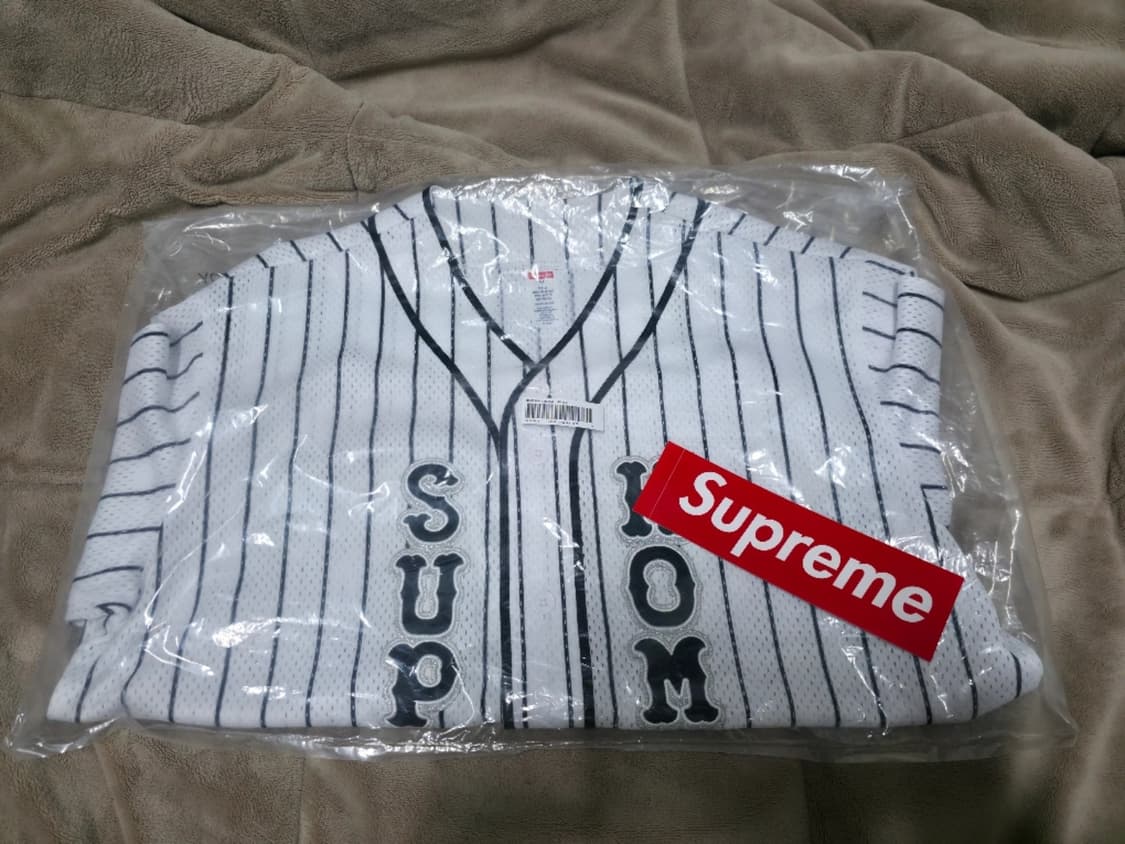 25SS 슈프림 X 홈런 콜라보 베이스볼 저지 화이트 M 상품이미지1