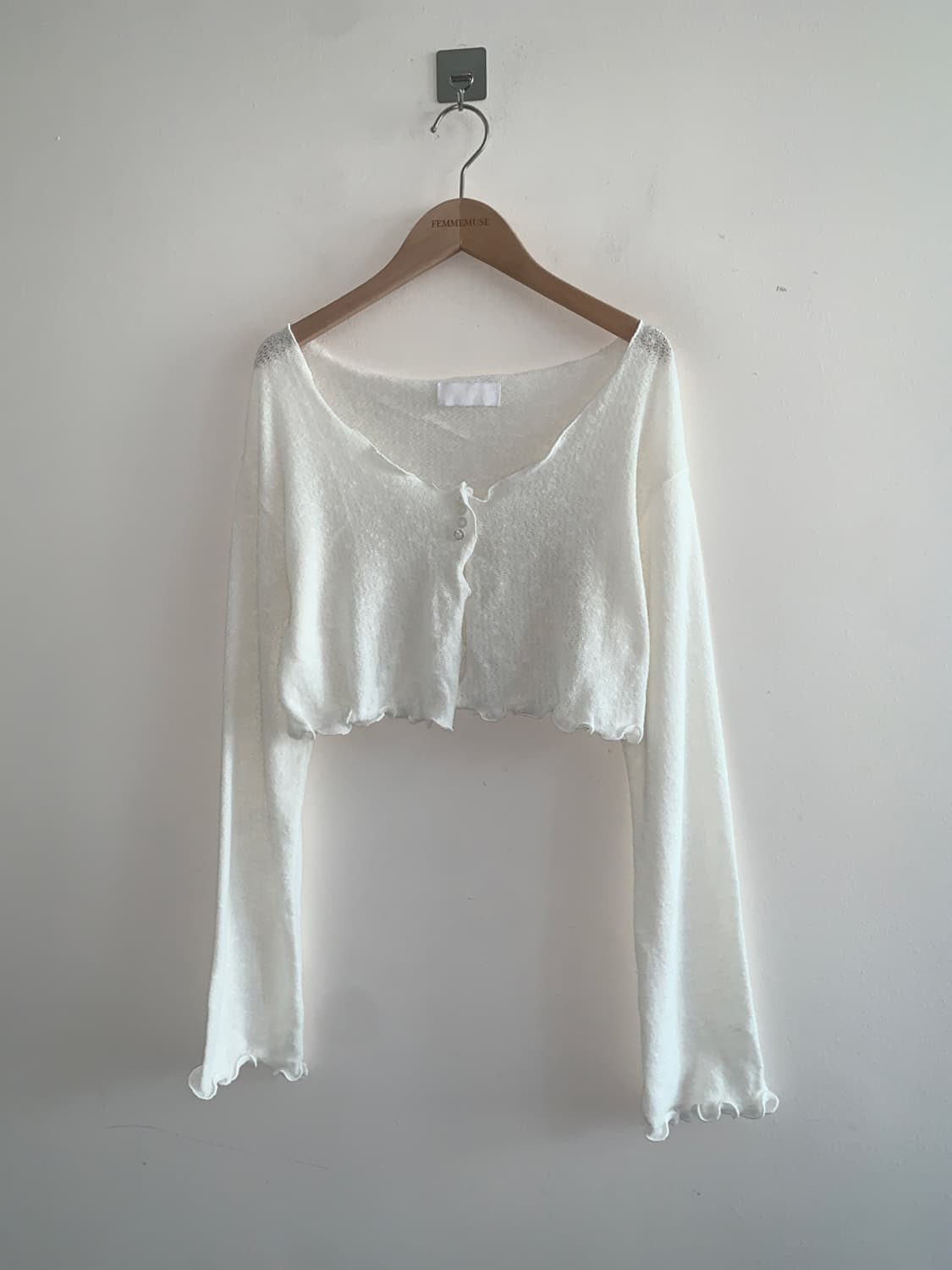 Cong button frill cardigan 상품이미지1